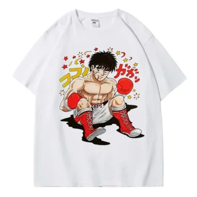 2023 Boxing Cotton T Shirt Men Hajime No Ippo Makunouchi Vintage Anime Printed Short Sleeve Shirt.jpg 640x640 5 - Hajime no Ippo Merch