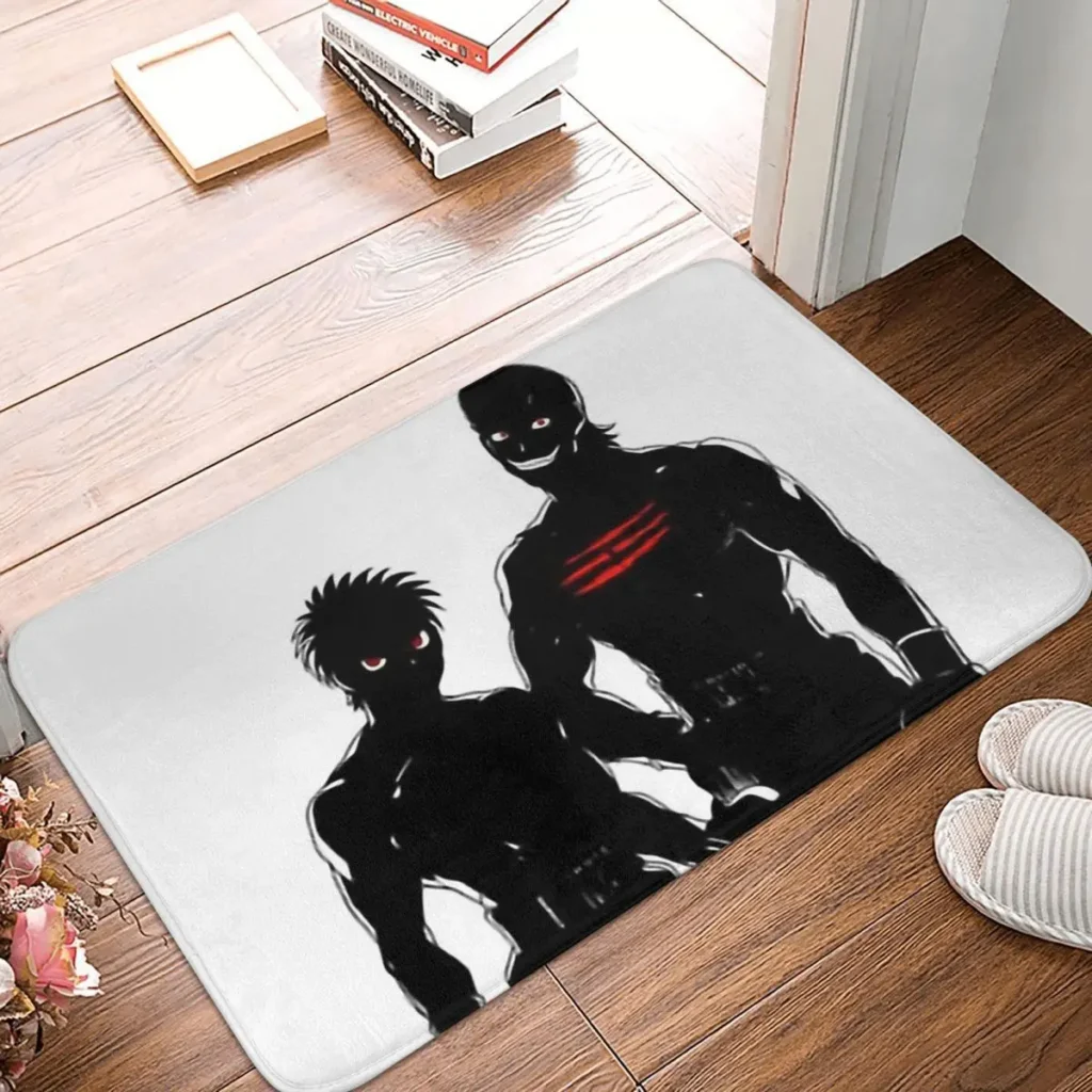 Black Takamura Bathroom Non Slip Carpet Hajime no Ippo Bedroom Mat Welcome Doormat Home Decoration Rug - Hajime no Ippo Merch