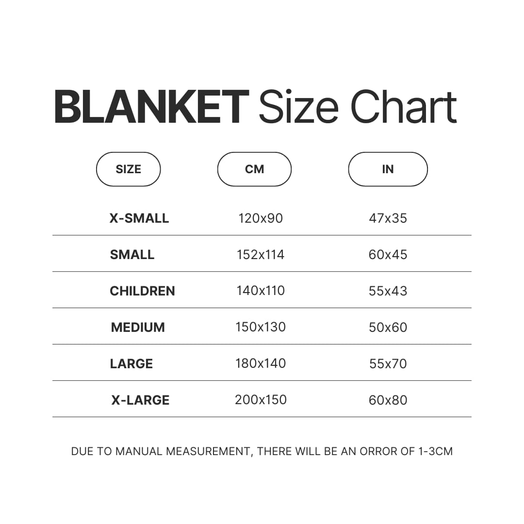 Blanket Size Chart - Hajime no Ippo Merch