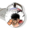 Cartoon Fashion Design Creative Pendant Car Key Chains Handmade Glass Cabochon Keychain anime Hajime no Ippo 3 - Hajime no Ippo Merch