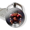 Cartoon Fashion Design Creative Pendant Car Key Chains Handmade Glass Cabochon Keychain anime Hajime no Ippo 6 - Hajime no Ippo Merch