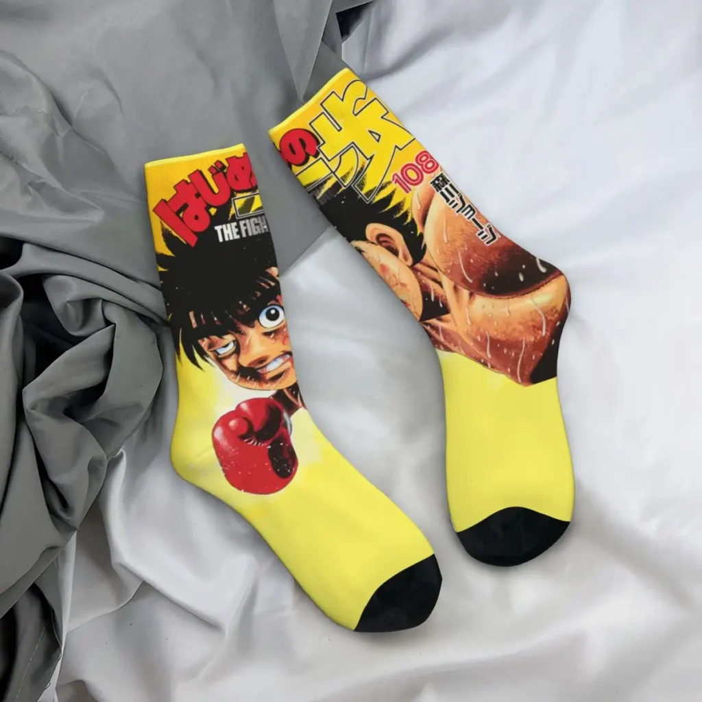 Colorful Hajime No Ippo Theme Design Football Socks Accessories All Season Super Soft Middle Tube Socks 2 - Hajime no Ippo Merch