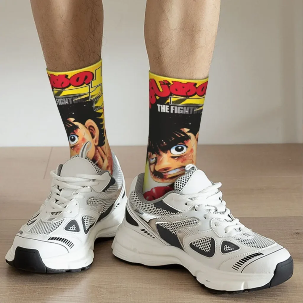 Colorful Hajime No Ippo Theme Design Football Socks Accessories All Season Super Soft Middle Tube Socks 3 - Hajime no Ippo Merch