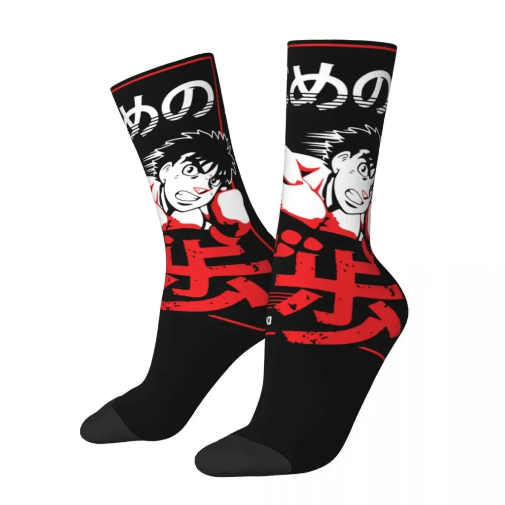 Fashion Hajime No Ippo Poster Theme Design Football Crew Socks Merch Comfortable Middle Tube Socks Best - Hajime no Ippo Merch