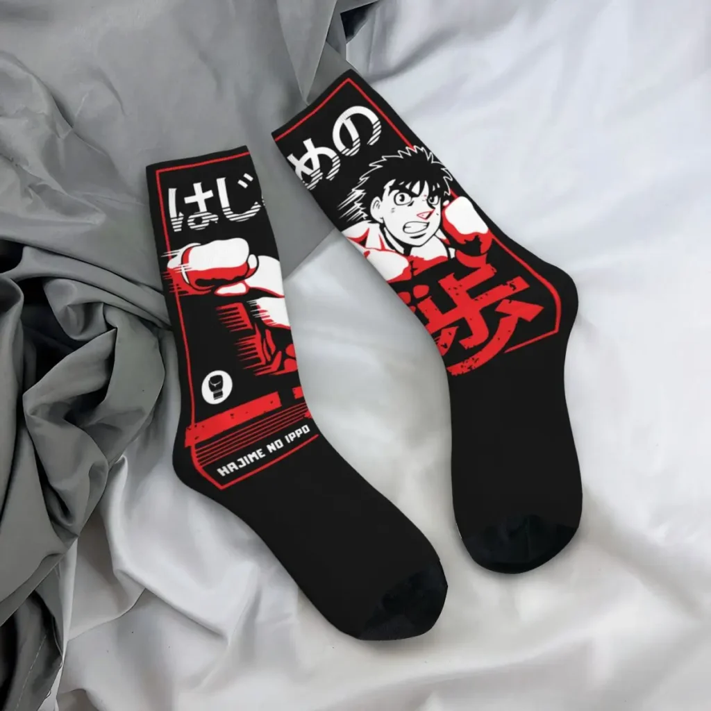 Fashion Hajime No Ippo Poster Theme Design Football Crew Socks Merch Comfortable Middle Tube Socks Best 2 - Hajime no Ippo Merch