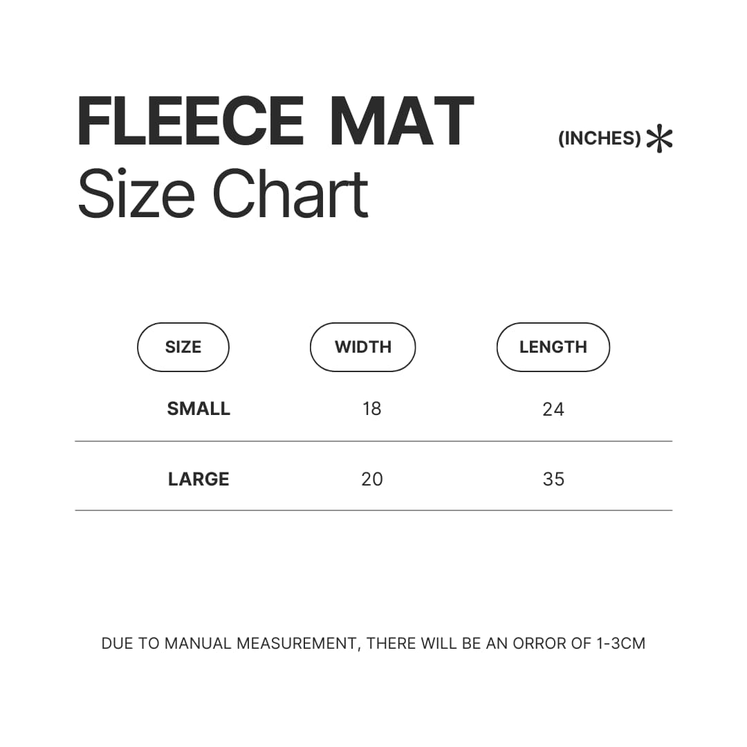 Fleece Mat Size Chart - Hajime no Ippo Merch