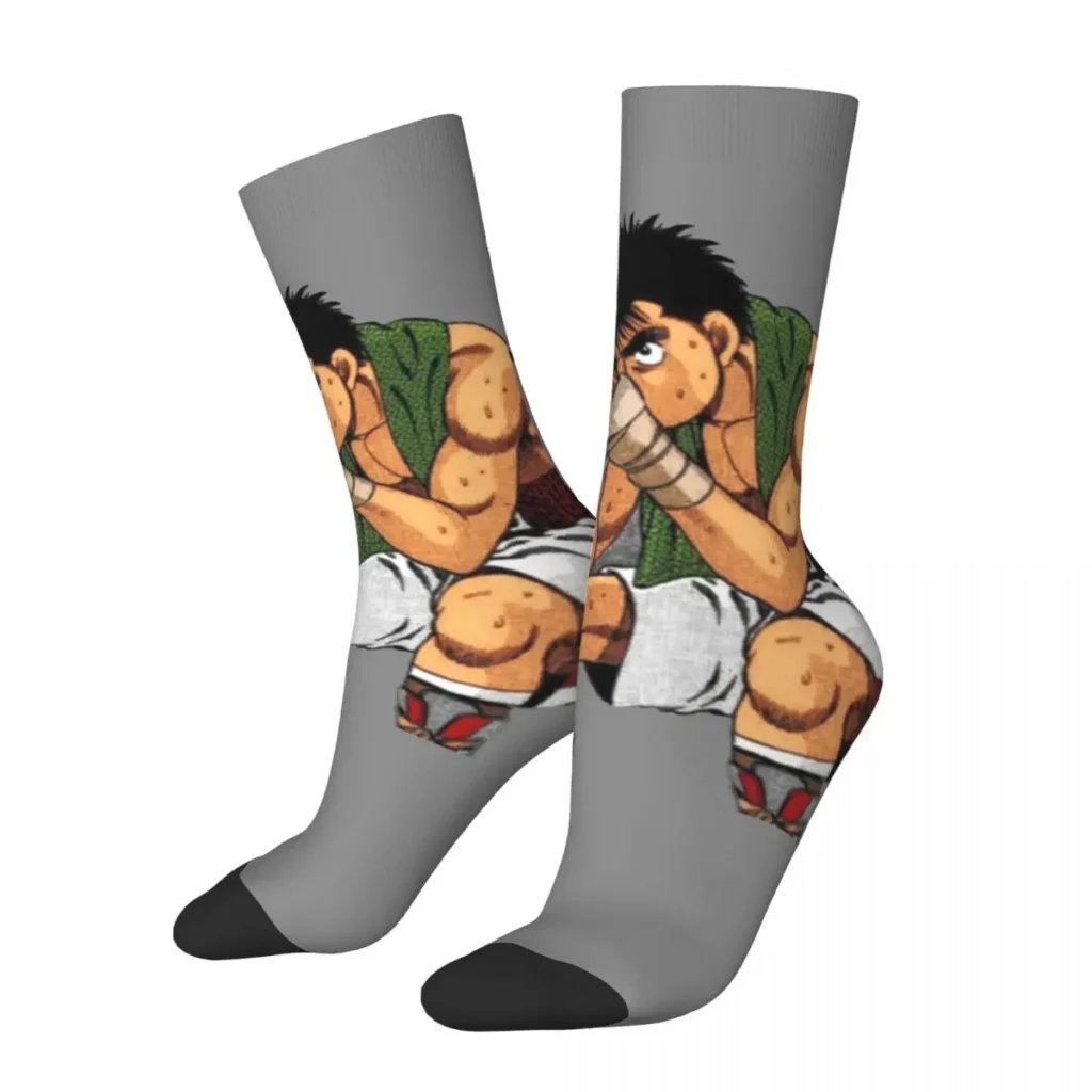 Funny Crazy compression Sock for Men Hajime No Ippo Hip Hop Harajuku Anime Manga Happy Seamless - Hajime no Ippo Merch