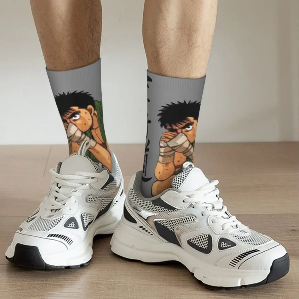 Funny Crazy compression Sock for Men Hajime No Ippo Hip Hop Harajuku Anime Manga Happy Seamless 5 - Hajime no Ippo Merch