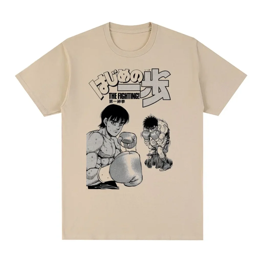 Hajime no Ippo Fighting Vintage T shirt Design Anime Boxing Cotton Men T shirt New Tee - Hajime no Ippo Merch