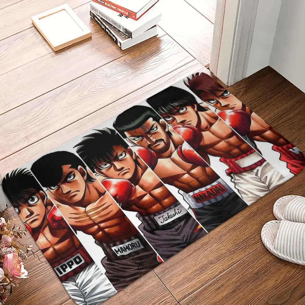 Hajime no Ippo Non slip Doormat All Bath Bedroom Mat Outdoor Carpet Flannel Pattern Decor - Hajime no Ippo Merch