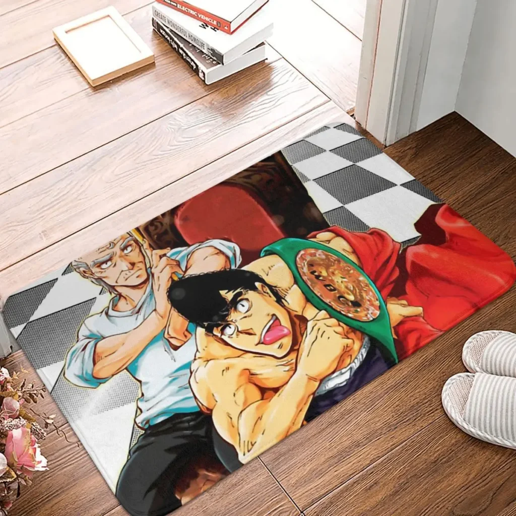 Hajime no Ippo Non slip Doormat Takamura King Bath Bedroom Mat Outdoor Carpet Home Modern Decor - Hajime no Ippo Merch