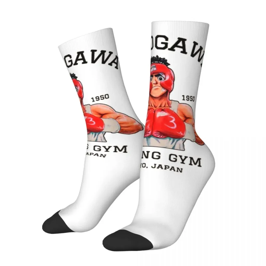 Harajuku KBG Hajime No Ippo Vintage Football Socks Anime Polyester Middle Tube Socks for Unisex Breathable - Hajime no Ippo Merch