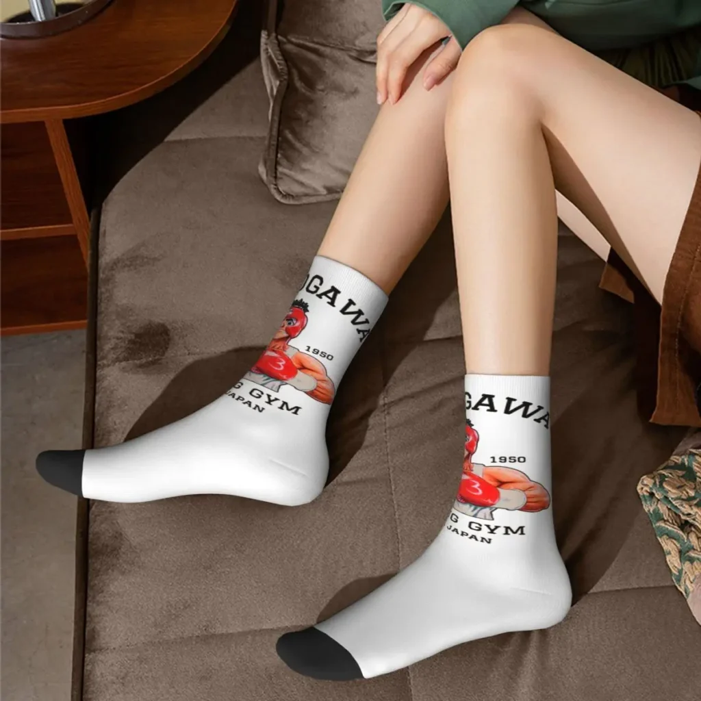 Harajuku KBG Hajime No Ippo Vintage Football Socks Anime Polyester Middle Tube Socks for Unisex Breathable 4 - Hajime no Ippo Merch