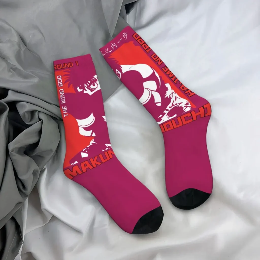 Hip Hop Retro Hajime No Ippo Makunouchi Crazy Men s compression Socks Unisex Anime Manga Harajuku 4 - Hajime no Ippo Merch