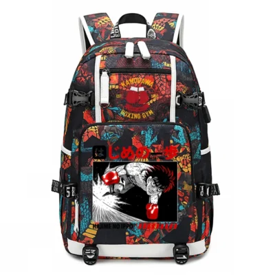 Hot Sale Hajime No Ippo Backpacks Student Anime Laptop Shoulder Bags Harajuku Hajime No Ippo High - Hajime no Ippo Merch