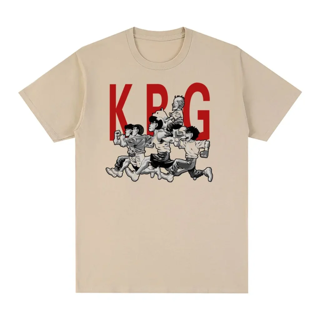 KBG Kamogawa Team Hajime no Ippo Vintage T shirt Harajuku Gothic Unisex Cotton Men T shirt - Hajime no Ippo Merch