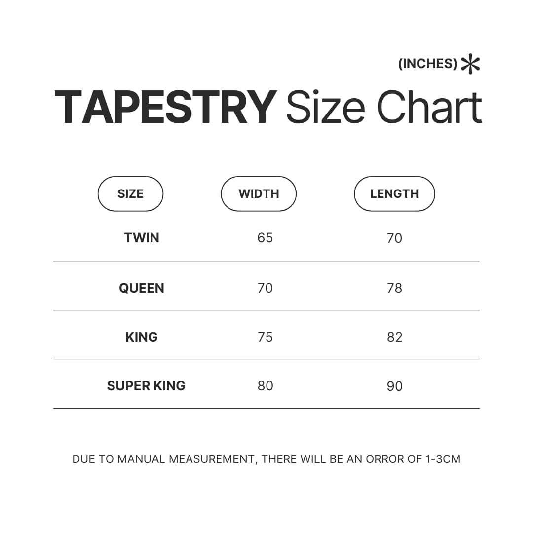 Tapestry Size Chart - Hajime no Ippo Merch