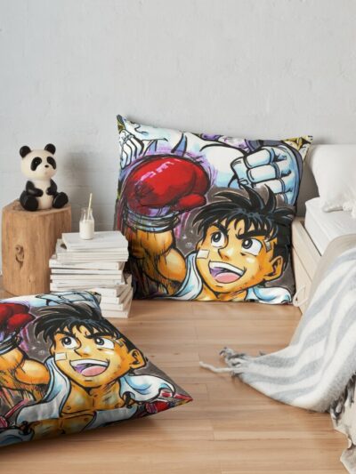 Hajime No Ippo Throw Pillow Official Hajime no Ippo Merch