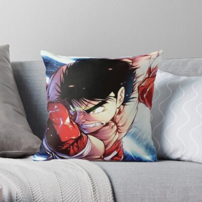 Hajime No Ippo Fanart Throw Pillow Official Hajime no Ippo Merch