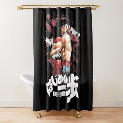 Vintage Boxing-Themed Cartoon Character Shower Curtain Official Hajime no Ippo Merch