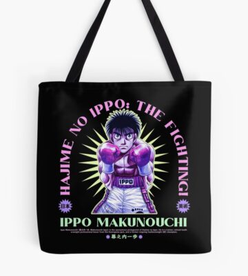 Ippo Makunouchi Hajime No Ippo Purple Black Tote Bag